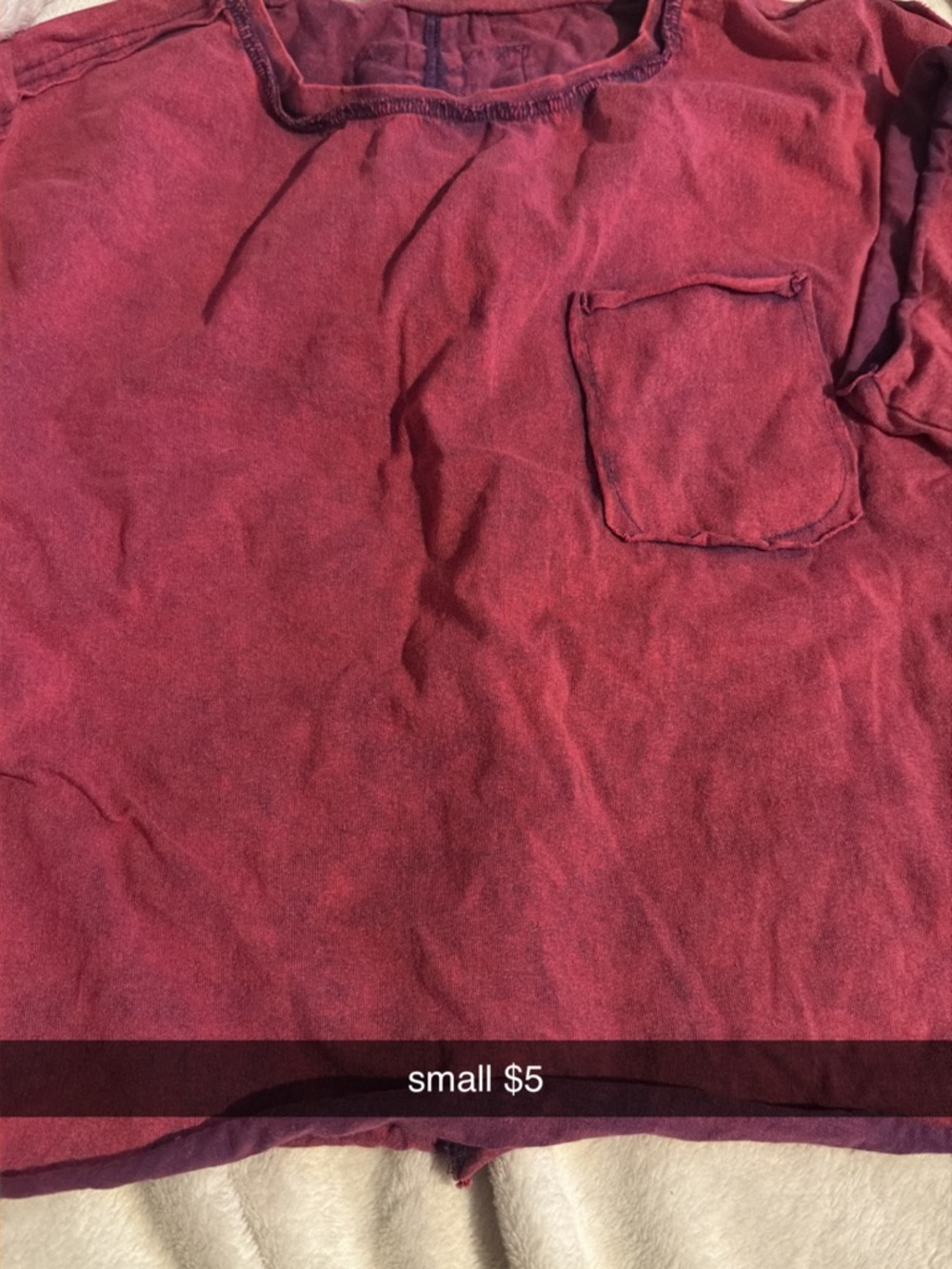 Washed Burgundy Pocket Tee